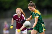 24 July 2019; Emma Regan of Meath in action against Kate Slevin of Galway during the All-Ireland U16 ‘A’ Championship Final 2019 match between Galway and Meath at St Rynagh's in Banagher, Co Offaly. Photo by Piaras Ó Mídheach/Sportsfile