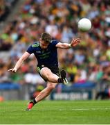 21 July 2019; Cillian O'Connor of Mayo kicks a free during the GAA Football All-Ireland Senior Championship Quarter-Final Group 1 Phase 2 match between Mayo and Meath at Croke Park in Dublin. Photo by Ray McManus/Sportsfile