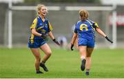 24 July 2019; Avril Wilson, left, and Aoife Donnelly of Longford celebrate following the All-Ireland U16 ‘B’ Championship Final 2019 match between Longford and Waterford at St Brendans Park in Birr, Co Offaly. Photo by David Fitzgerald/Sportsfile