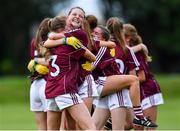 24 July 2019; Galway players Eva Noone and Emma Madden, 3, celebrate after the All-Ireland U16 ‘A’ Championship Final 2019 match between Galway and Meath at St Rynagh's in Banagher, Co Offaly. Photo by Piaras Ó Mídheach/Sportsfile