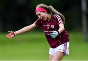 24 July 2019; Player of the Match Ellen Power of Galway celebrates after the All-Ireland U16 ‘A’ Championship Final 2019 match between Galway and Meath at St Rynagh's in Banagher, Co Offaly. Photo by Piaras Ó Mídheach/Sportsfile