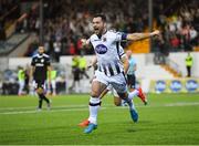 24 July 2019; Patrick Hoban of Dundalk celebrates after scoring his side's first goal during the UEFA Champions League Second Qualifying Round 1st Leg match between Dundalk and Qarabag FK at Oriel Park in Dundalk, Louth. Photo by Seb Daly/Sportsfile