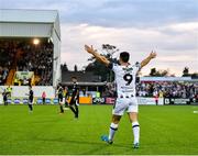 24 July 2019; Patrick Hoban of Dundalk celebrates after scoring his side's first goal during the UEFA Champions League Second Qualifying Round 1st Leg match between Dundalk and Qarabag FK at Oriel Park in Dundalk, Louth. Photo by Seb Daly/Sportsfile