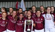 24 July 2019; Galway captain Chellene Trill with the cup after the All-Ireland U16 ‘A’ Championship Final 2019 match between Galway and Meath at St Rynagh's in Banagher, Co Offaly. Photo by Piaras Ó Mídheach/Sportsfile