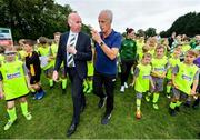 25 July 2019; Republic of Ireland manager Mick McCarthy, and David Tully, Trim Celtic Chairman, left, with attendees during the FAI Festival of Football at Trim Celtic in Trim, Meath. Photo by Sam Barnes/Sportsfile