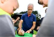 25 July 2019; Republic of Ireland manager Mick McCarthy signs autographs during the FAI Festival of Football at Trim Celtic in Trim, Meath. Photo by Sam Barnes/Sportsfile