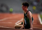 26 July 2019; Micheal Morgan of Ireland after competing in the boys 3k final at the Tofiq Bahramov Republican Stadium during Day Five of the 2019 Summer European Youth Olympic Festival in Baku, Azerbaijan. Photo by Eóin Noonan/Sportsfile