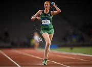 26 July 2019; Emily MacHugh of Ireland competes in the girls 5k Race Walk final at the Tofiq Bahramov Republican Stadium during Day Five of the 2019 Summer European Youth Olympic Festival in Baku, Azerbaijan. Photo by Eóin Noonan/Sportsfile