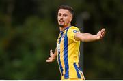 26 July 2019; Zack Elbouzedi of Waterford celebrates after scoring his side's first goal during the SSE Airtricity League Premier Division match between UCD and Waterford at UCD Bowl in Belfield, Dublin. Photo by Ben McShane/Sportsfile