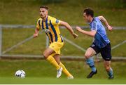 26 July 2019; Zack Elbouzedi of Waterford in action against Harry McEvoy of UCD during the SSE Airtricity League Premier Division match between UCD and Waterford at UCD Bowl in Belfield, Dublin. Photo by Ben McShane/Sportsfile