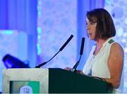 26 July 2019; Rose McAllorum announces the Noel O'Reilly Coach of the Year Award recipient during the FAI Delegates Dinner and Communications Awards at Knightsbrook Hotel in Trim, Meath. Photo by Seb Daly/Sportsfile