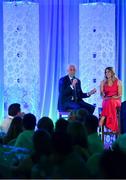 26 July 2019; Republic of Ireland manager Mick McCarthy and MC Marie Crowe in conversation during the FAI Delegates Dinner and Communications Awards at Knightsbrook Hotel in Trim, Meath. Photo by Seb Daly/Sportsfile