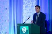 26 July 2019; FAI General Manager Noel Mooney speaking during the FAI Delegates Dinner and Communications Awards at Knightsbrook Hotel in Trim, Meath. Photo by Seb Daly/Sportsfile