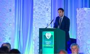 26 July 2019; FAI General Manager Noel Mooney speaking during the FAI Delegates Dinner and Communications Awards at Knightsbrook Hotel in Trim, Meath. Photo by Seb Daly/Sportsfile