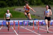 27 July 2019; Kelly McGrory of Tír Chonaill A.C., Co. Donegal, competing in the Women's 400m Hurdles during day one of the Irish Life Health National Senior Track & Field Championships at Morton Stadium in Santry, Dublin. Photo by Sam Barnes/Sportsfile