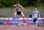 27 July 2019; Jason Harvey of Crusaders A.C., Co. Dublin, competing in the Men' 400m Hurdles during day one of the Irish Life Health National Senior Track & Field Championships at Morton Stadium in Santry, Dublin. Photo by Sam Barnes/Sportsfile