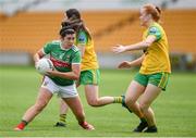 27 July 2019; Rachel Kearns of Mayo in action against Evelyn McGinley of Donegal during the TG4 All-Ireland Ladies Football Senior Championship Group 4 Round 3 match between Donegal and Mayo at Bord Na Mona O'Connor Park in Tullamore, Offaly. Photo by Ben McShane/Sportsfile