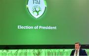 27 July 2019; Outgoing FAI President Donal Conway leaves the room prior to the start of the election of the New President of the FAI during the FAI AGM at Knightsbrook Hotel in Trim, Meath. Photo by Brendan Moran/Sportsfile