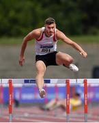 27 July 2019; Jason Harvey of Crusaders A.C., Co. Dublin, competing in the Men's 400m Hurdles during day one of the Irish Life Health National Senior Track & Field Championships at Morton Stadium in Santry, Dublin. Photo by Sam Barnes/Sportsfile