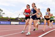 27 July 2019; Ciara Mageean of U.C.D. A.C., Co. Dublin, left, and Katie Kirk of University of Ulster Jordanstown, lead the field in the Women's 800m heats during day one of the Irish Life Health National Senior Track & Field Championships at Morton Stadium in Santry, Dublin. Photo by Sam Barnes/Sportsfile