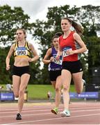 27 July 2019; Ciara Mageean of U.C.D. A.C., Co. Dublin, right, Women's 800m heats, alongside Louise Shanahan of Leevale A.C., Co. Cork, centre, during day one of the Irish Life Health National Senior Track & Field Championships at Morton Stadium in Santry, Dublin. Photo by Sam Barnes/Sportsfile