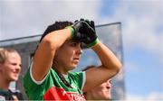 27 July 2019; Noirin Moran of Mayo reacts to a late Donegal chance during the TG4 All-Ireland Ladies Football Senior Championship Group 4 Round 3 match between Donegal and Mayo at Bord Na Mona O'Connor Park in Tullamore, Offaly. Photo by Ben McShane/Sportsfile