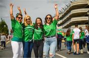 27 July 2019; Limerick supporters from left, Aideen Lochman, Carmel Hayes, Trisha Lochman and Eimear McCarthy all from Pallasgreen, Limerick, prior to the GAA Hurling All-Ireland Senior Championship Semi-Final match between Kilkenny and Limerick at Croke Park in Dublin. Photo by David Fitzgerald/Sportsfile.