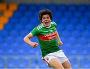 27 July 2019; Rory Morrin of Mayo celebrates after scoring his side's fifth goal of the game during the Electric Ireland GAA Football All-Ireland Minor Championship Quarter-Final match between Mayo and Dublin at Glennon Brothers Pearse Park in Longford. Photo by Seb Daly/Sportsfile
