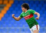 27 July 2019; Rory Morrin of Mayo celebrates after scoring his side's fifth goal of the game during the Electric Ireland GAA Football All-Ireland Minor Championship Quarter-Final match between Mayo and Dublin at Glennon Brothers Pearse Park in Longford. Photo by Seb Daly/Sportsfile