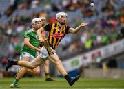 27 July 2019; Timmy Clifford of Kilkenny in action against Jimmy Quilty of Limerick during the Electric Ireland GAA Hurling All-Ireland Minor Championship Semi-Final match between Kilkenny and Limerick at Croke Park in Dublin. Photo by Ray McManus/Sportsfile