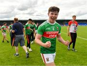 27 July 2019; Ruairí Keane of Mayo celebrates following his side's victory during the Electric Ireland GAA Football All-Ireland Minor Championship Quarter-Final match between Mayo and Dublin at Glennon Brothers Pearse Park in Longford. Photo by Seb Daly/Sportsfile