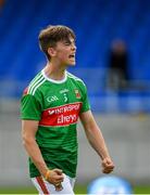 27 July 2019; Shaun Dempsey of Mayo celebrates following his side's victory during the Electric Ireland GAA Football All-Ireland Minor Championship Quarter-Final match between Mayo and Dublin at Glennon Brothers Pearse Park in Longford. Photo by Seb Daly/Sportsfile