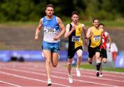 27 July 2019; Marcus Lawler of St. Laurence O'Toole A.C., Co. Carlow on his way to winning his Men's 200m heat during day one of the Irish Life Health National Senior Track & Field Championships at Morton Stadium in Santry, Dublin. Photo by Sam Barnes/Sportsfile