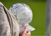 27 July 2019; A detailed view of the Player of the Match award following the TG4 All-Ireland Ladies Football Senior Championship Group 1 Round 3 match between Armagh and Cork at Bord Na Mona O'Connor Park in Tullamore, Offaly. Photo by Ben McShane/Sportsfile