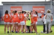 27 July 2019; Armagh players and staff celebrate following the TG4 All-Ireland Ladies Football Senior Championship Group 1 Round 3 match between Armagh and Cork at Bord Na Mona O'Connor Park in Tullamore, Offaly. Photo by Ben McShane/Sportsfile