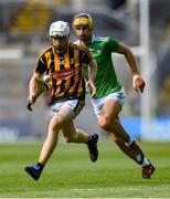 27 July 2019; Timmy Clifford of Kilkenny in action against Colin Coughlan of Limerick during the Electric Ireland GAA Hurling All-Ireland Minor Championship Semi-Final match between Kilkenny and Limerick at Croke Park in Dublin. Photo by Piaras Ó Mídheach/Sportsfile