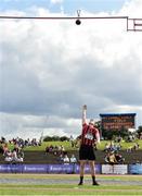 27 July 2019; Sean Mockler of Moycarkey Coolcroo A.C., Co. Tipperary, on his way to winning the Men's Weight for Height during day one of the Irish Life Health National Senior Track & Field Championships at Morton Stadium in Santry, Dublin. Photo by Sam Barnes/Sportsfile