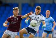 27 July 2019; David O'Hanlon of Dublin in action against Darragh Silke of Galway during the EirGrid GAA Football All-Ireland U20 Championship Semi-Final match between Galway and Dublin at Glennon Brothers Pearse Park in Longford. Photo by Seb Daly/Sportsfile