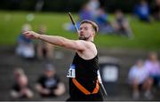 27 July 2019; Rory Gunning of Clonliffe Harriers A.C., Co. Dublin, competing in the Men's Javelin during day one of the Irish Life Health National Senior Track & Field Championships at Morton Stadium in Santry, Dublin. Photo by Sam Barnes/Sportsfile