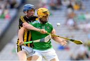 27 July 2019; Tom Morrissey of Limerick in action against John Donnelly of Kilkenny during the GAA Hurling All-Ireland Senior Championship Semi-Final match between Kilkenny and Limerick at Croke Park in Dublin. Photo by Ramsey Cardy/Sportsfile