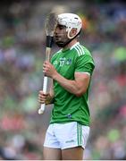 27 July 2019; Aaron Gillane of Limerick reacts after hitting a wide during the GAA Hurling All-Ireland Senior Championship Semi-Final match between Kilkenny and Limerick at Croke Park in Dublin. Photo by Ramsey Cardy/Sportsfile