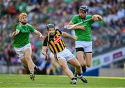 27 July 2019; Richie Hogan of Kilkenny is tackled by Richie English, left, and Diarmaid Byrnes of Limerick during the GAA Hurling All-Ireland Senior Championship Semi-Final match between Kilkenny and Limerick at Croke Park in Dublin. Photo by Ray McManus/Sportsfile