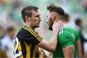 27 July 2019; Joey Holden of Kilkenny and Tom Morrissey of Limerick following the GAA Hurling All-Ireland Senior Championship Semi-Final match between Kilkenny and Limerick at Croke Park in Dublin. Photo by Ramsey Cardy/Sportsfile
