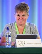27 July 2019; FAI Board Member Niamh O'Donoghue, Chairperson of the Women's Football Committee, during the FAI AGM at Knightsbrook Hotel in Trim, Meath. Photo by Brendan Moran/Sportsfile
