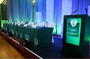 27 July 2019; A general view of the FAI AGM at Knightsbrook Hotel in Trim, Meath. Photo by Brendan Moran/Sportsfile