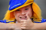 28 July 2019; A young Tipperary supporter prior to the GAA Hurling All-Ireland Senior Championship Semi Final match between Wexford and Tipperary at Croke Park in Dublin. Photo by Brendan Moran/Sportsfile