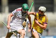28 July 2019; Colm Cunningham of Galway in action against David Codd of Wexford during the Electric Ireland GAA Hurling All-Ireland Minor Championship Semi-Final match between Wexford and Galway at Croke Park in Dublin. Photo by Brendan Moran/Sportsfile