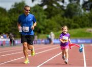 28 July 2019; Participants competing in the 3km Family Run  during the Athletics Ireland Festival of Running at Morton Stadium in Santry, Dublin. Photo by Harry Murphy/Sportsfile