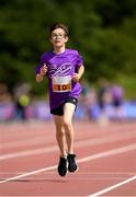 28 July 2019; Elliot McCarthy competing in the 1 Mile Fun Run  during the Athletics Ireland Festival of Running at Morton Stadium in Santry, Dublin. Photo by Harry Murphy/Sportsfile
