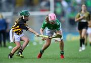 27 July 2019; Orna Cronin, Ballybrown NS, Ballybrown, Limerick in action against Aoife Scarry, Ballymacward NS, Ballinasloe, Galway, representing Kilkenny, during the INTO Cumann na mBunscol GAA Respect Exhibition Go Games at the GAA Hurling All-Ireland Senior Championship Semi-Final match between Limerick and Kilkenny at Croke Park in Dublin. Photo by Piaras Ó Mídheach/Sportsfile